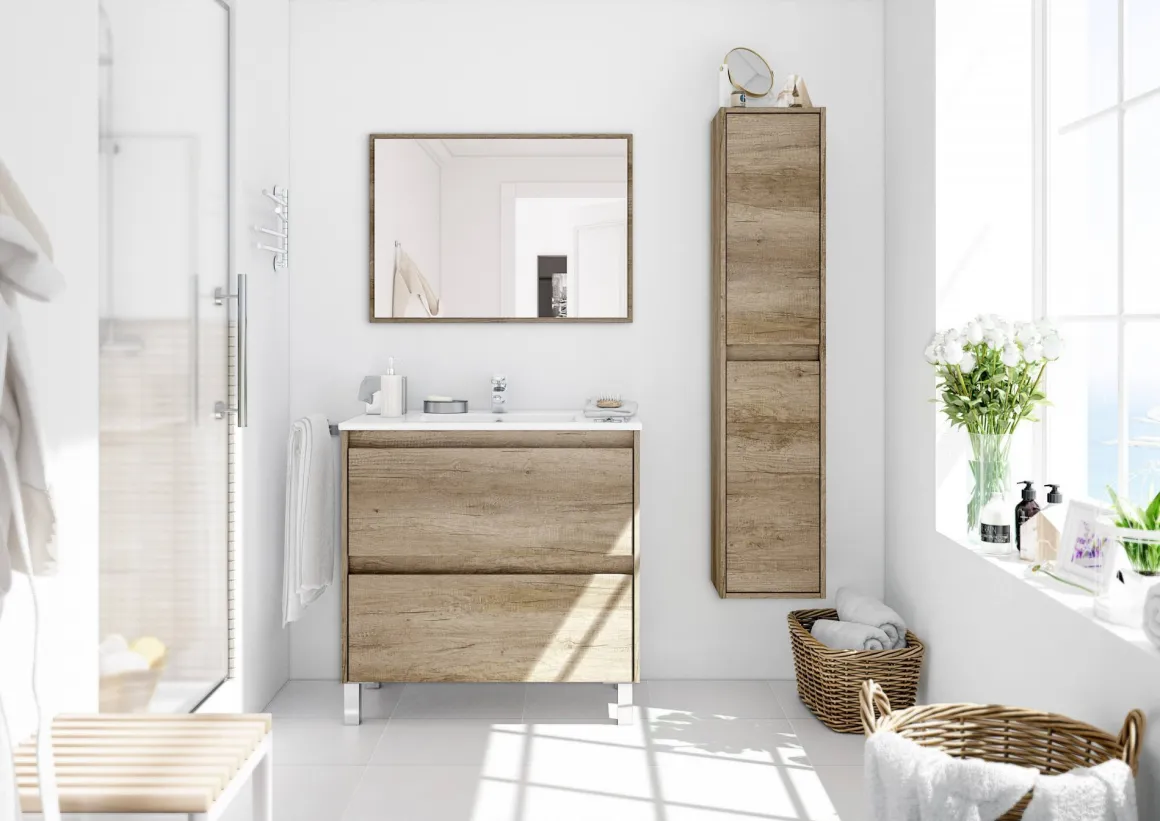 Mobile colonna sospeso 2 ante 30x140h cm quercia - Aladin