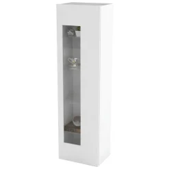 Vetrine|Cucina > Dmora Mobile colonna vetrina 45x34x162h cm - Adatka Bianco Lucido