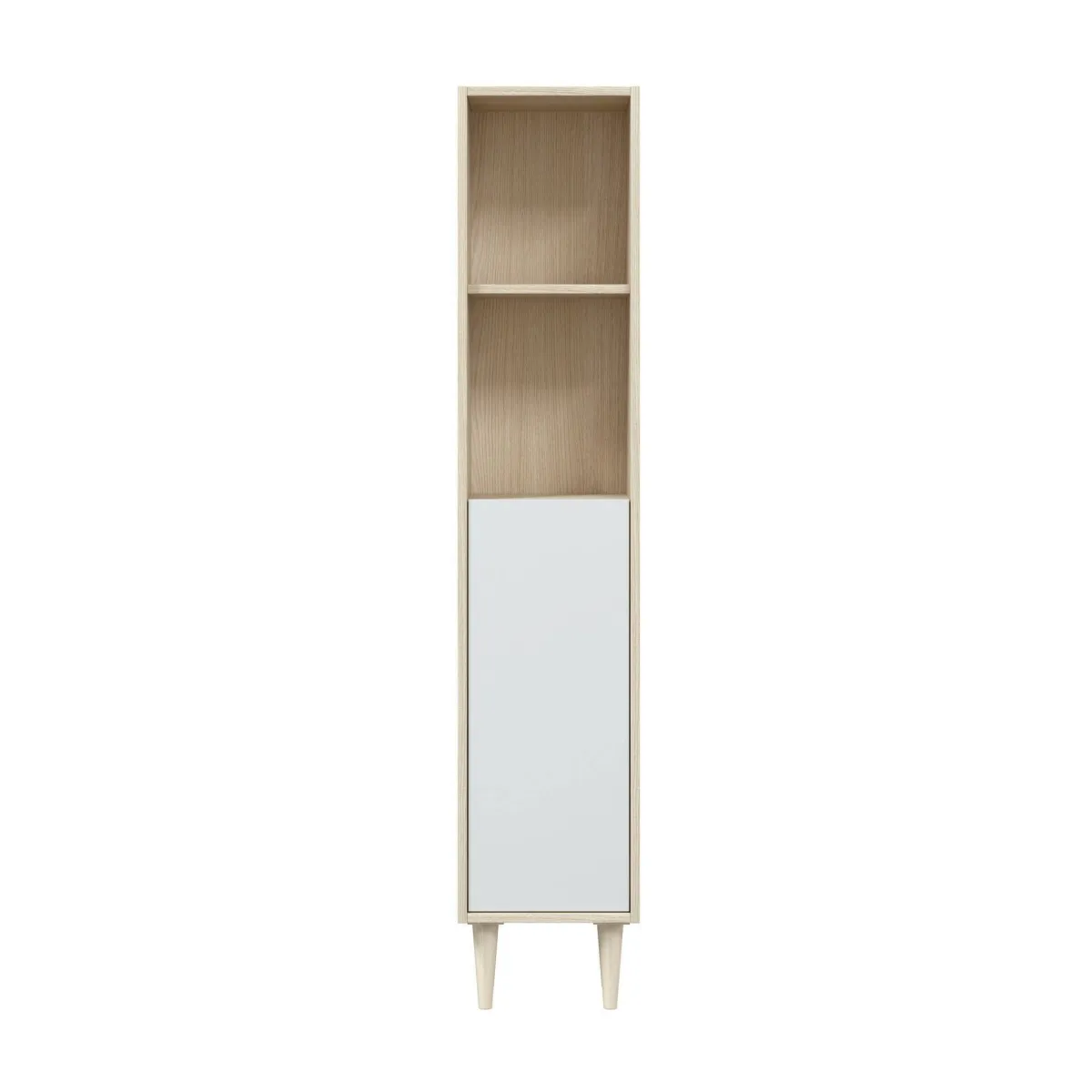 Mobili Colonna|Bagno > Dmora Mobile colonna 30x150h cm rovere e bianco lucido - Lazzarina Bianco Lucido, Marrone Rovere