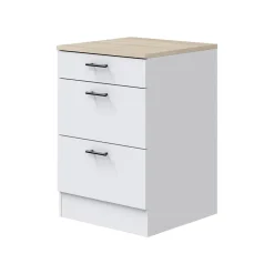 Mobile con cassetti 60x90h cm bianco e rovere - Sirea