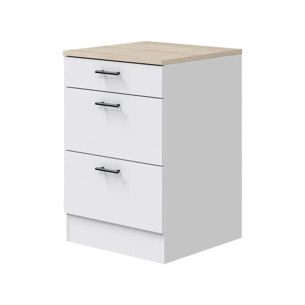 Mobile con cassetti 60x90h cm bianco e rovere - Sirea