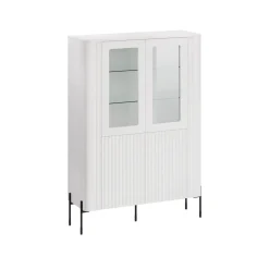 Mobile con vetrina 2 ante 110x39x160h cm bianco - Cimino
