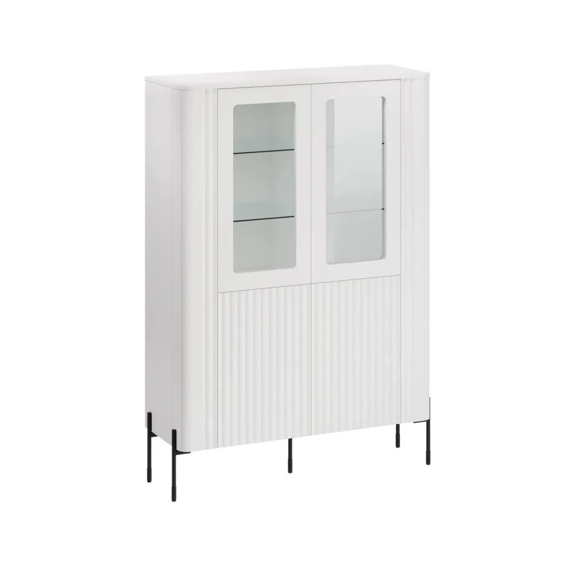 Mobile con vetrina 2 ante 110x39x160h cm bianco - Cimino