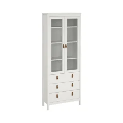 Vetrine > Dmora Mobile con vetrina 2 ante 78x32x199h cm - Lazio Bianco