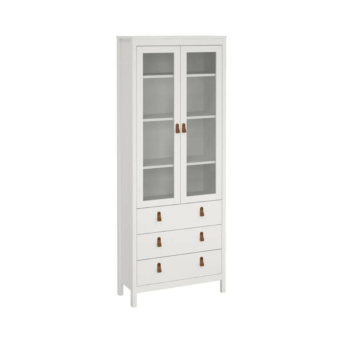 Vetrine > Dmora Mobile con vetrina 2 ante 78x32x199h cm - Lazio Bianco