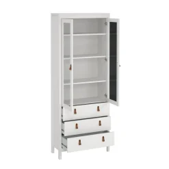 Vetrine > Dmora Mobile con vetrina 2 ante 78x32x199h cm - Lazio Bianco