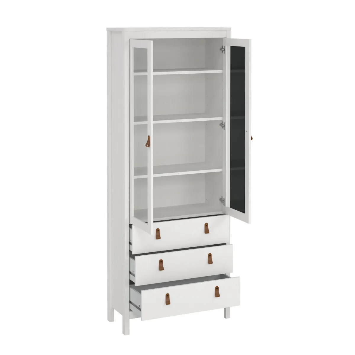 Vetrine > Dmora Mobile con vetrina 2 ante 78x32x199h cm - Lazio Bianco