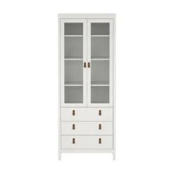 Vetrine > Dmora Mobile con vetrina 2 ante 78x32x199h cm - Lazio Bianco