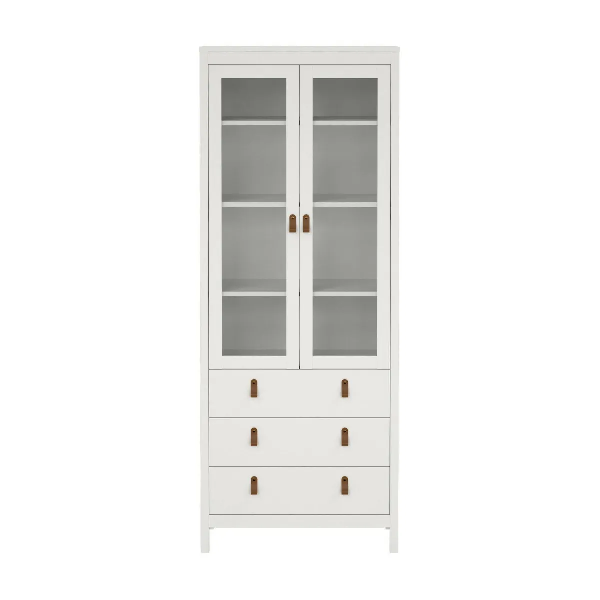 Vetrine > Dmora Mobile con vetrina 2 ante 78x32x199h cm - Lazio Bianco