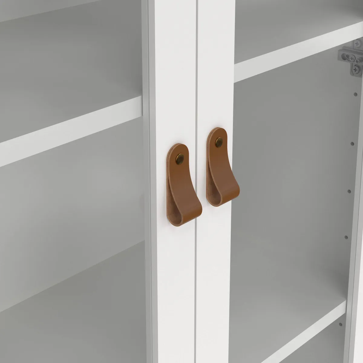 Vetrine > Dmora Mobile con vetrina 2 ante 78x32x199h cm - Lazio Bianco