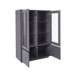 Mobile con vetrina 4 ante 100x41x146h cm antracite lucido - Agostino