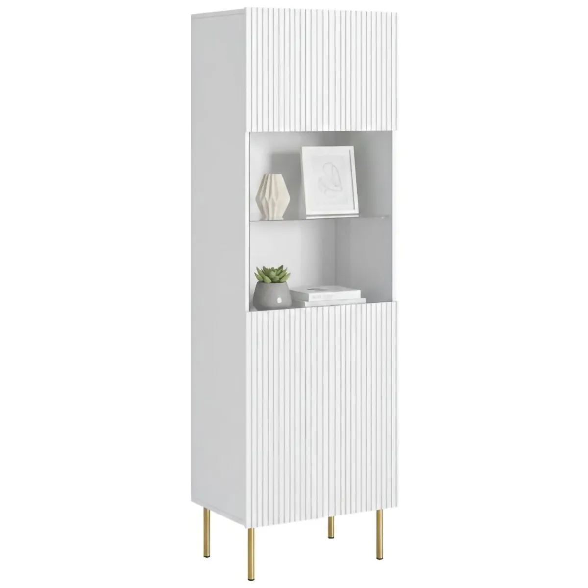 Vetrine > Dmora Mobile con vetrina 59x42x182h cm - Raccuja Bianco