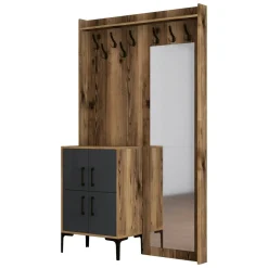 Mobile da ingresso 2 ante noce e antracite 120x200h cm - Isidore