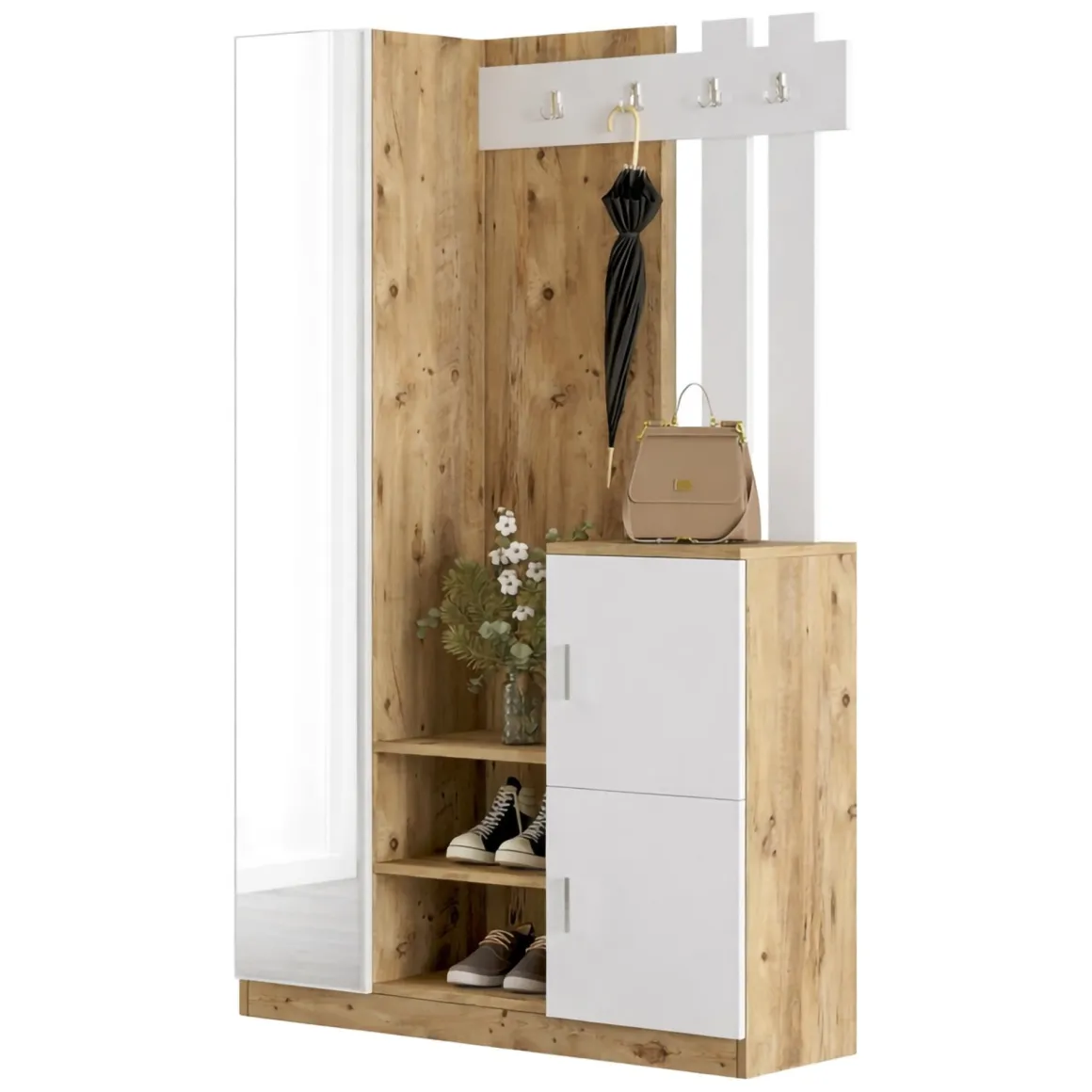 Mobile da ingresso 2 ante quercia e bianco 113x179h cm - Arco