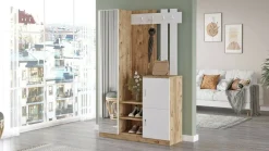 Mobile da ingresso 2 ante quercia e bianco 113x179h cm - Arco