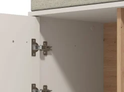 Mobile da Ingresso Bianco Crema Grigio Chiaro un Ripiano 2 Ante 80x40x57h cm, 2 Vani - Marciana