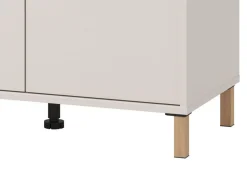 Mobile da Ingresso Bianco Crema Grigio Chiaro un Ripiano 2 Ante 80x40x57h cm, 2 Vani - Marciana