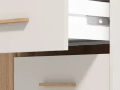 Mobili Da Ingresso > Dmora Mobile da Ingresso Bianco Crema Nero un Cassetto 2 Ripiani 51.5x35x98h cm, Un'anta - Trevi Nero, Bianco Crema