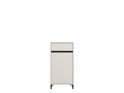 Mobile da Ingresso Bianco Crema Nero un Cassetto 2 Ripiani 54.5x40x109.5h cm, Un'anta - Pollenza