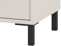 Mobile da Ingresso Bianco Crema Nero un Cassetto 2 Ripiani 54.5x40x109.5h cm, Un'anta - Pollenza