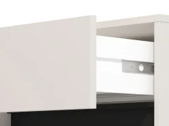 Mobile da Ingresso Bianco Crema Nero un Cassetto 2 Ripiani 54.5x40x109.5h cm, Un'anta - Pollenza