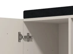 Mobili Da Ingresso > Dmora Mobile da Ingresso Bianco Crema Nero un Ripiano 2 Ante 80x40x57h cm, 2 Vani - Force Nero, Bianco Crema