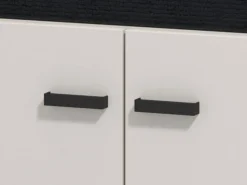 Mobili Da Ingresso > Dmora Mobile da Ingresso Bianco Crema Nero un Ripiano 2 Ante 80x40x57h cm, 2 Vani - Force Nero, Bianco Crema