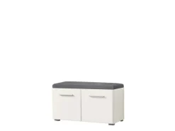Mobili Da Ingresso > Dmora Mobile da Ingresso Bianco Grigio Scuro un Ripiano 2 Ante 79x35x45h cm, 2 Vani - Cannole Grigio, Bianco Scuro