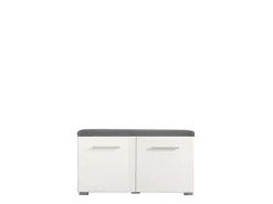 Mobili Da Ingresso > Dmora Mobile da Ingresso Bianco Grigio Scuro un Ripiano 2 Ante 79x35x45h cm, 2 Vani - Cannole Grigio, Bianco Scuro
