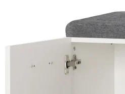 Mobili Da Ingresso > Dmora Mobile da Ingresso Bianco Grigio Scuro un Ripiano 2 Ante 79x35x45h cm, 2 Vani - Cannole Grigio, Bianco Scuro