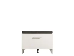 Mobile da Ingresso Bianco Grigio Scuro un Ripiano Un'anta 74.5x35x53h cm, 2 Vani - Ceranesi