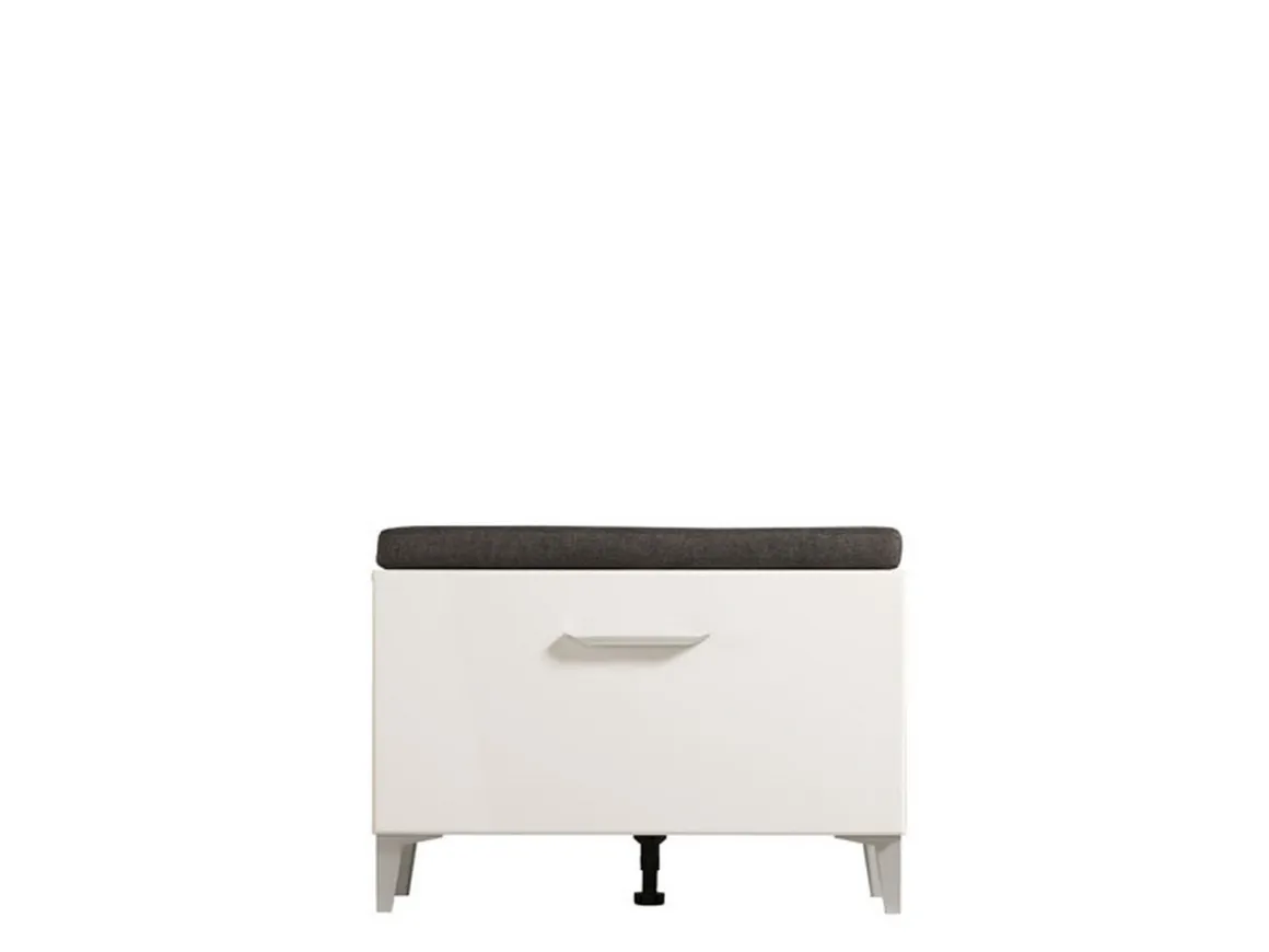 Mobile da Ingresso Bianco Grigio Scuro un Ripiano Un'anta 74.5x35x53h cm, 2 Vani - Ceranesi