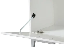 Mobile da Ingresso Bianco Grigio Scuro un Ripiano Un'anta 74.5x35x53h cm, 2 Vani - Ceranesi