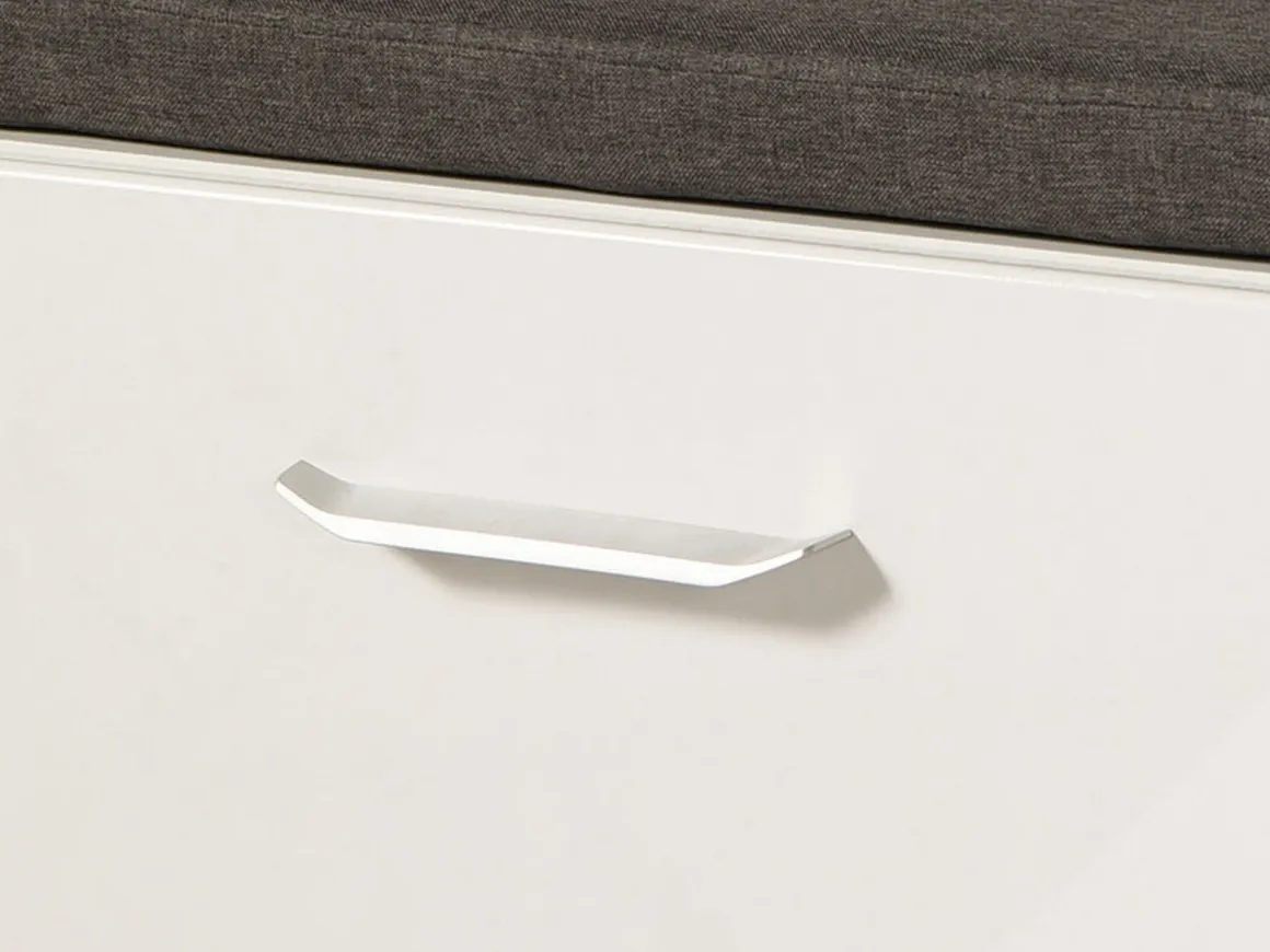 Mobile da Ingresso Bianco Grigio Scuro un Ripiano Un'anta 74.5x35x53h cm, 2 Vani - Ceranesi