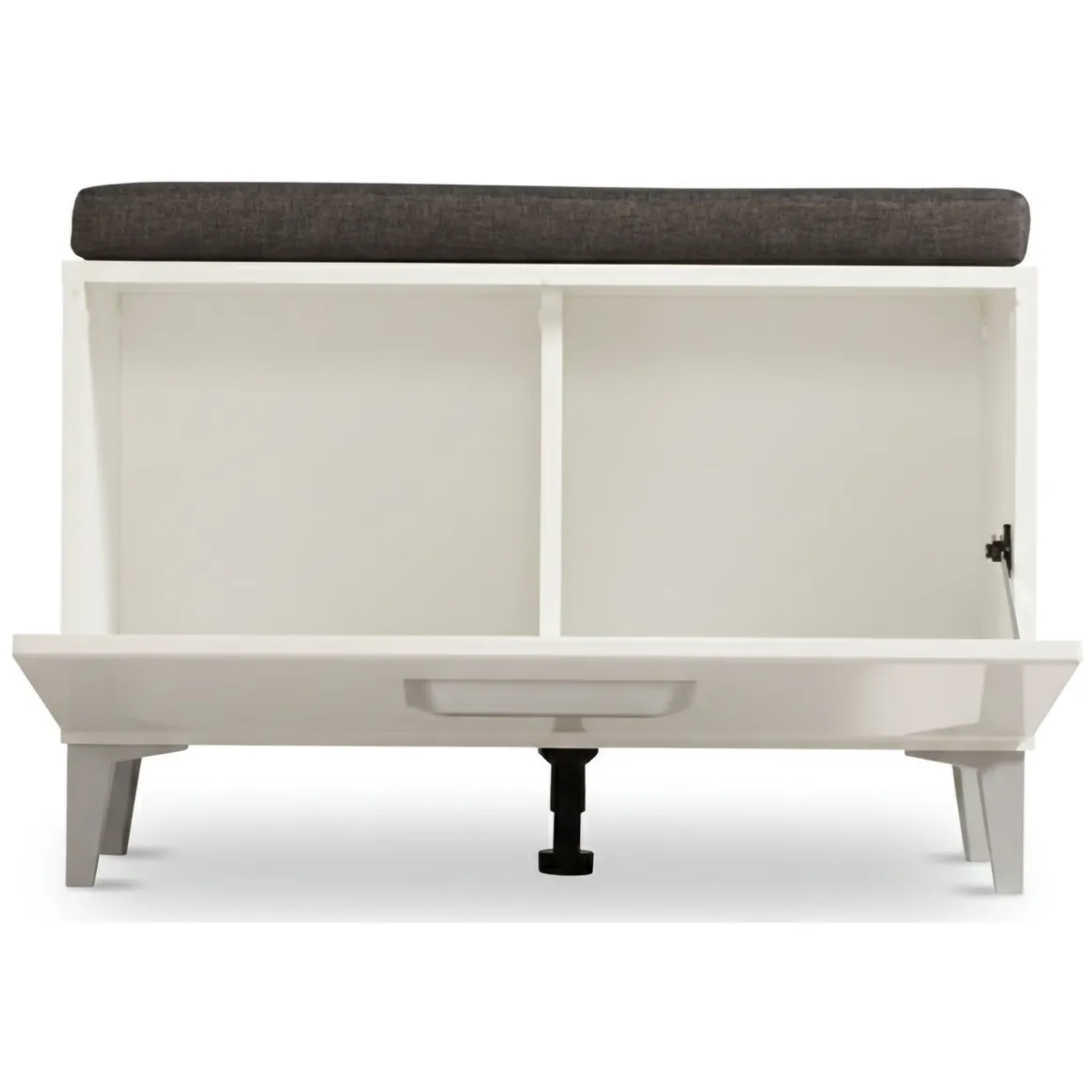 Mobile da Ingresso Bianco Grigio Scuro un Ripiano Un'anta 74.5x35x53h cm, 2 Vani - Ceranesi
