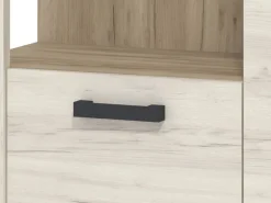 Mobile da Ingresso Bianco Larice Marrone Rovere Specchio Incluso 5 Ripiani 114x36.5x195h cm, Appendiabiti - Valva