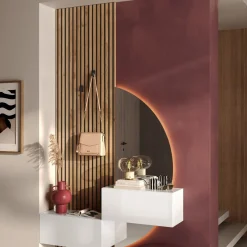 Mobili Da Ingresso > Dmora Mobile da Ingresso Specchio Incluso 4 Paia 91x36x165h cm, 2 Ripiani - Toirano Bianco Lucido
