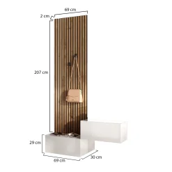 Mobili Da Ingresso > Dmora Mobile da Ingresso Specchio Incluso 4 Paia 91x36x165h cm, 2 Ripiani - Toirano Bianco Lucido