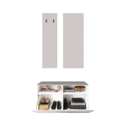 Mobili Da Ingresso > Dmora Mobile da Ingresso un Ripiano Appendiabiti 50x27x140h cm, Installazione Sospesa - Etesia Bianco Lucido