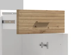Mobili Da Ingresso > Dmora Mobile da Ingresso Bianco Opaco Marrone Rovere Nodi Specchio Incluso un Cassetto 141x35x189.5h cm, 6 Ripiani - Longa Marrone Rovere Nodi, Bianco Opaco