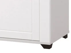 Mobili Da Ingresso > Dmora Mobile da Ingresso Bianco Opaco Marrone Rovere un Ripiano 2 Ante 103.5x41x47.5h cm, 2 Vani - Menfi Marrone Rovere, Bianco Opaco
