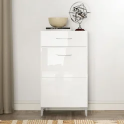 Mobili Da Ingresso > Dmora Mobile da Ingresso 2 Ripiani un Cassetto 58x35x104.5h cm, Un'anta - Ossona Bianco