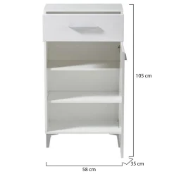 Mobili Da Ingresso > Dmora Mobile da Ingresso 2 Ripiani un Cassetto 58x35x104.5h cm, Un'anta - Ossona Bianco