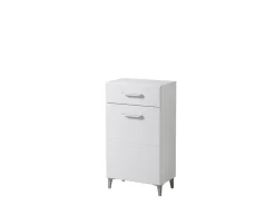 Mobili Da Ingresso > Dmora Mobile da Ingresso 2 Ripiani un Cassetto 58x35x104.5h cm, Un'anta - Ossona Bianco