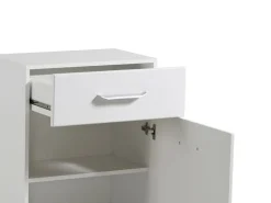 Mobili Da Ingresso > Dmora Mobile da Ingresso 2 Ripiani un Cassetto 58x35x104.5h cm, Un'anta - Ossona Bianco