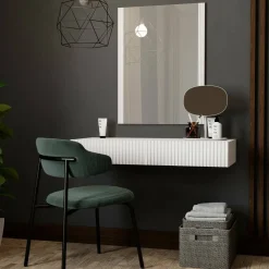 Mobile da Ingresso Bianco Specchio Incluso Paia 80x42x97h cm, un Cassetto - Premolo