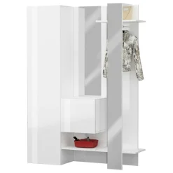 Mobili Da Ingresso > Dmora Mobile da ingresso da parete 3 ante rovere e bianco 91x94h cm - Scultore Bianco, Marrone Rovere