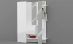 Mobili Da Ingresso > Dmora Mobile da ingresso da parete 3 ante rovere e bianco 91x94h cm - Scultore Bianco, Marrone Rovere
