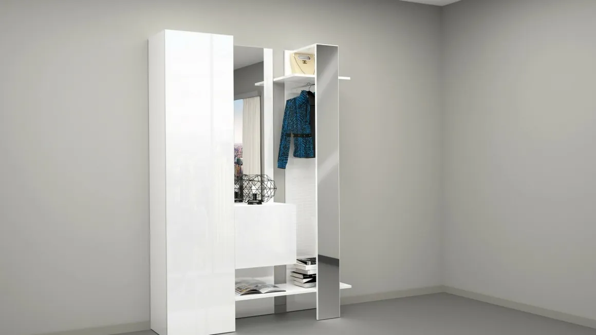 Mobile da ingresso da parete 2 ante bianco 140x190h cm - Arabelle