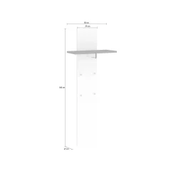 Ingresso > Dmora Mobile da ingresso elegante sospeso bianco lucido e ardesia 50x140h cm - Nives Grigio Ardesia, Bianco Lucido